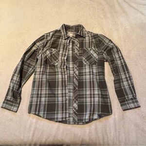 L.L. Bean Green Blue and Gray Plaid Casual Shirt